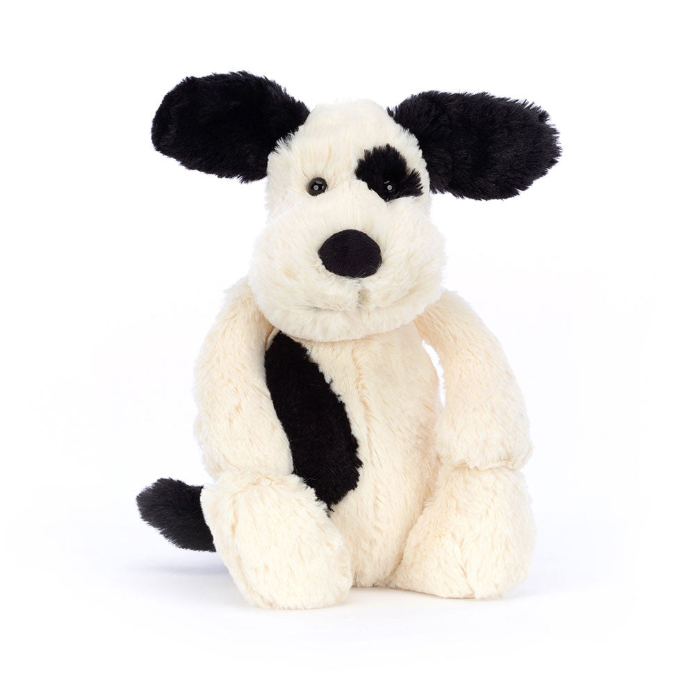 Bashful Black & White Puppy by Jellycat - Medium